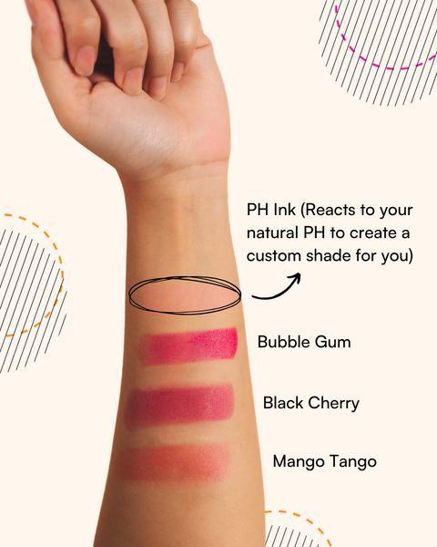 Swatches of SOAK IT HYDRA JELLY TINT on arm with shades.