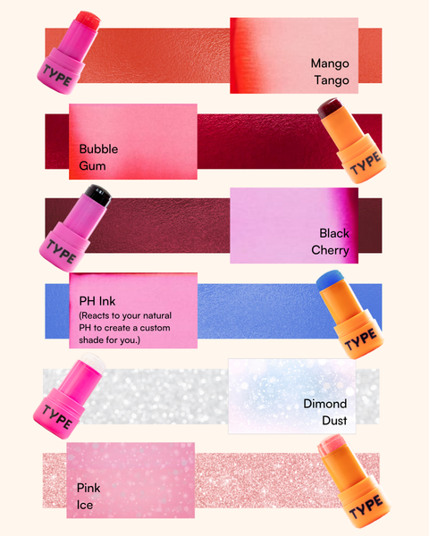 Color swatches of GET EVEN HYDRA JELLY TINT shades and products.