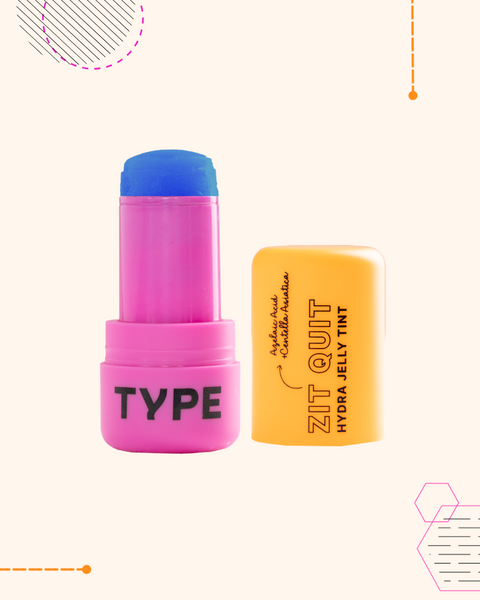 ZIT QUIT HYDRA JELLY TINT product with colorful packaging and blue top.