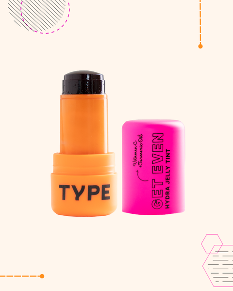 GET EVEN HYDRA JELLY TINT in orange and pink packaging.