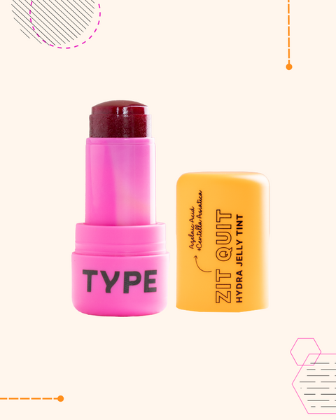 ZIT QUIT HYDRA JELLY TINT product with pink and yellow packaging.